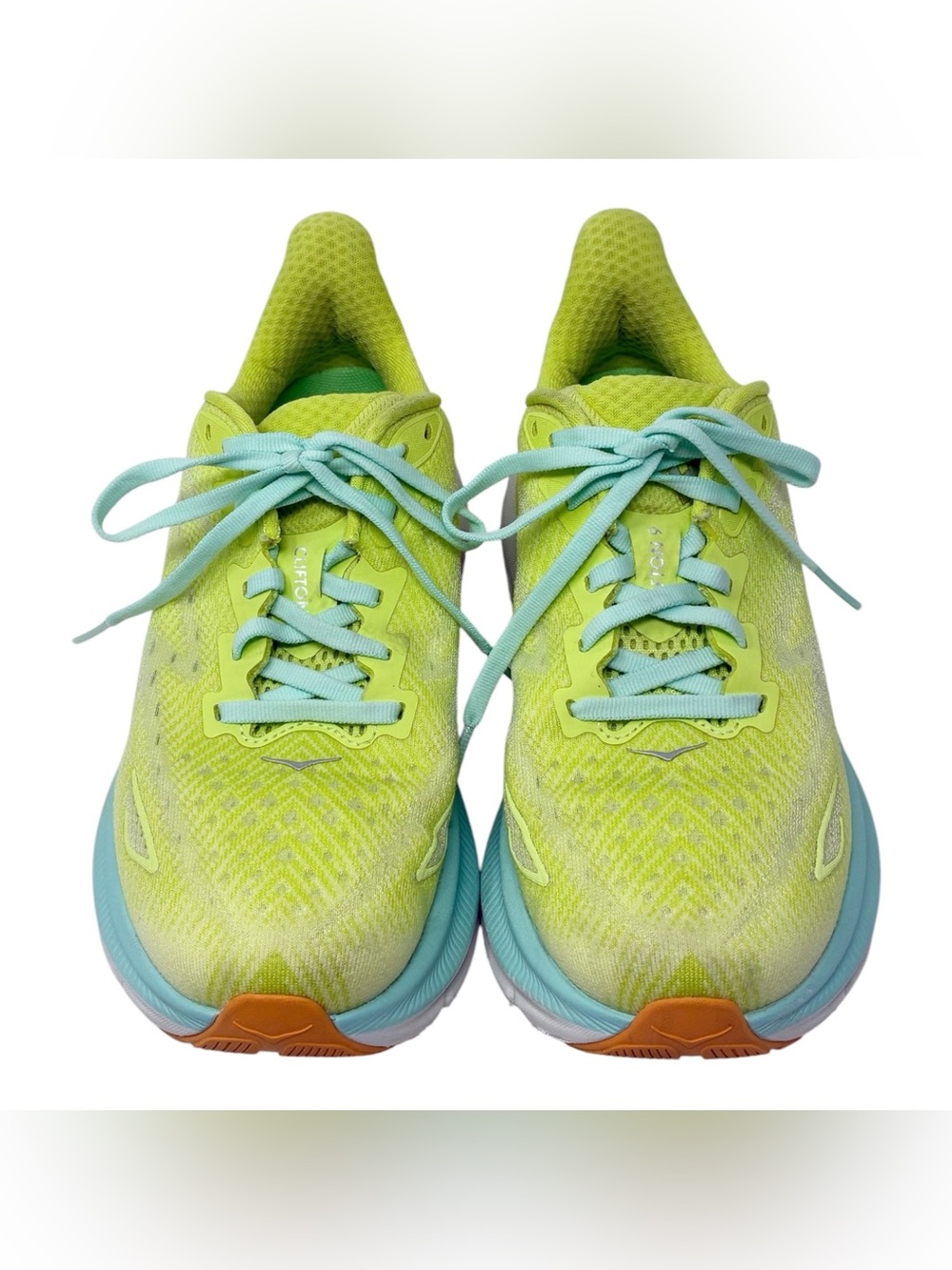 Hoka Clifton 9 Citrus Yellow / Aqua Women’s Sneakers Size 6.5 B